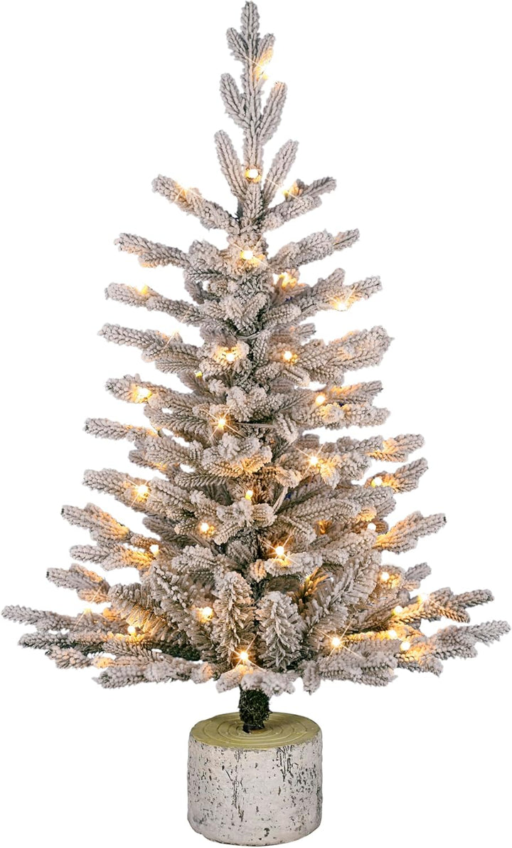 International 4.5ft Pre-Lit Potted Flocked Arctic Fir Christmas Tree