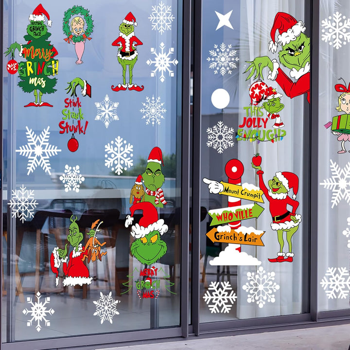 Christmas Window Clings Decorations, 10 Sheets