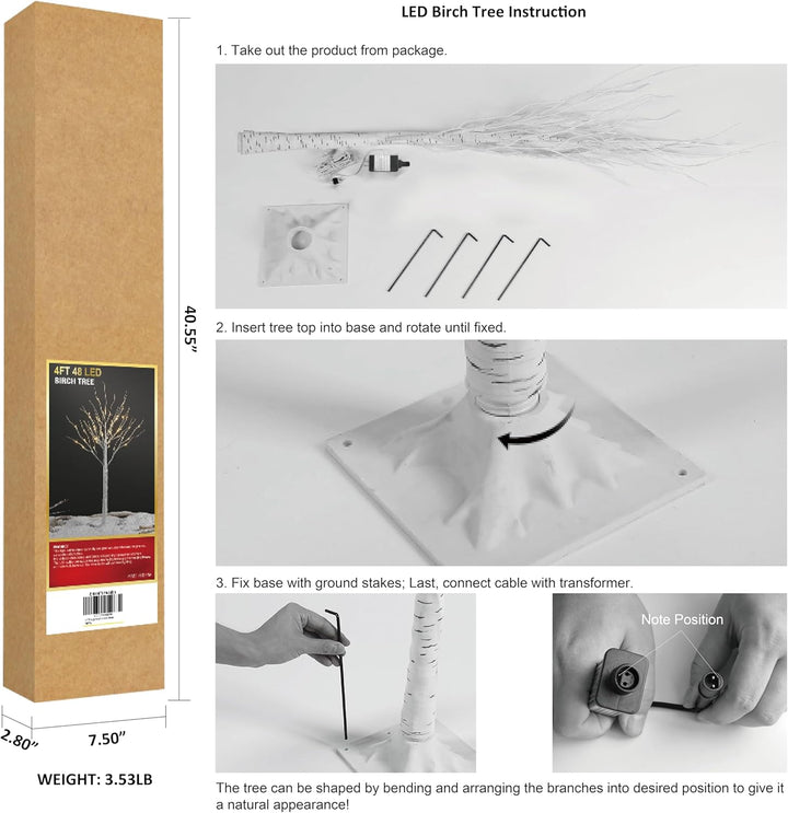 LED Birch Tree Light Set