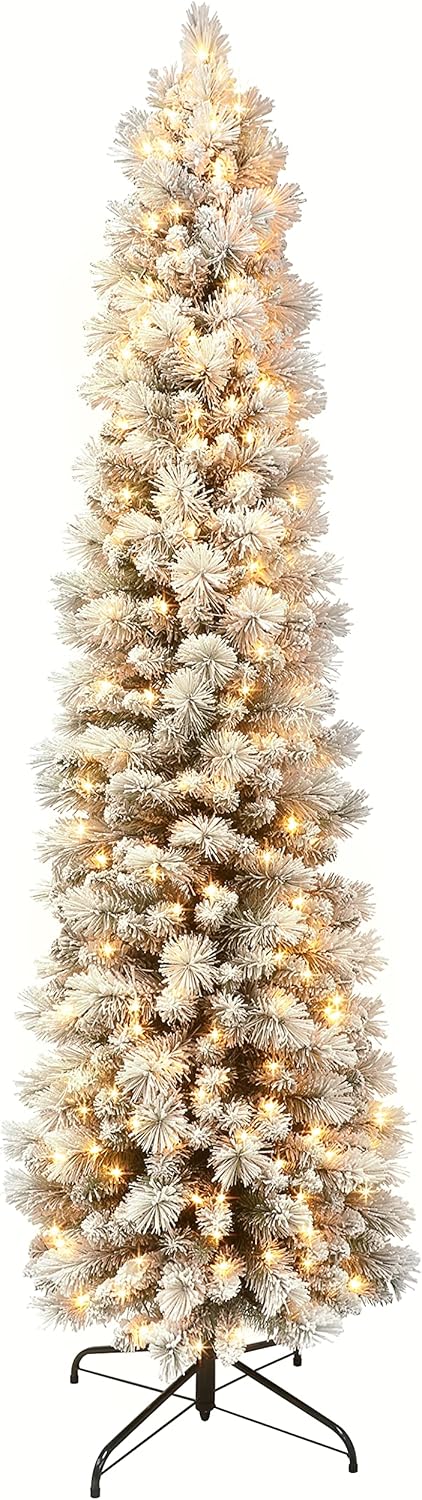 International 4.5ft Pre-Lit Potted Flocked Arctic Fir Christmas Tree