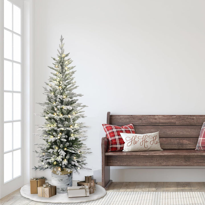 International 4.5ft Pre-Lit Potted Flocked Arctic Fir Christmas Tree