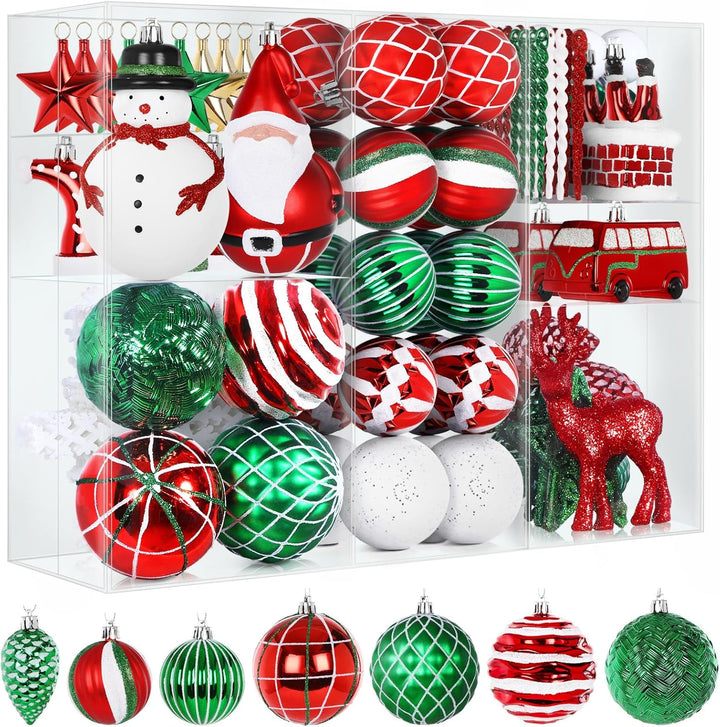 Alupssuc 100 Pcs Christmas Ball Ornaments Set
