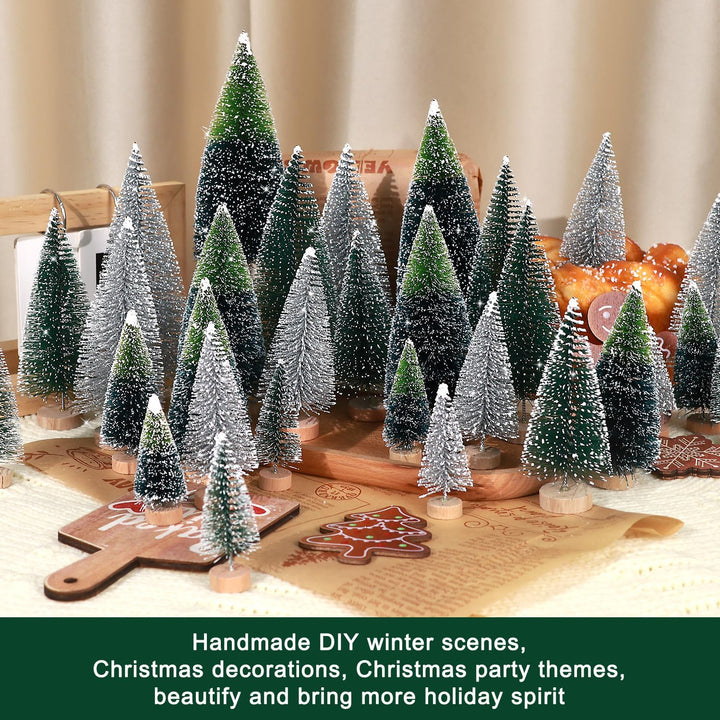 30Pcs Christmas Decorations Mini Christmas Trees