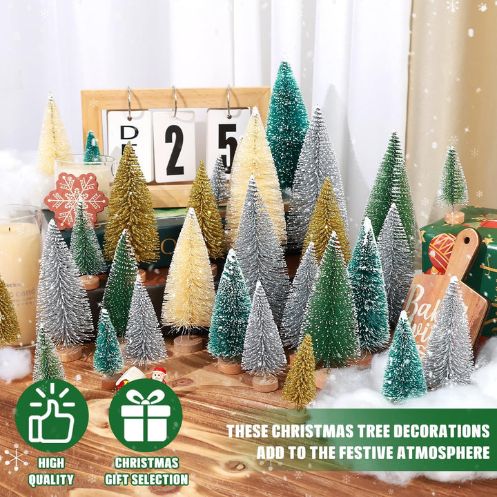 30Pcs Christmas Decorations Mini Christmas Trees