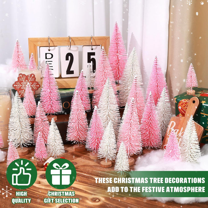 30Pcs Christmas Decorations Mini Christmas Trees