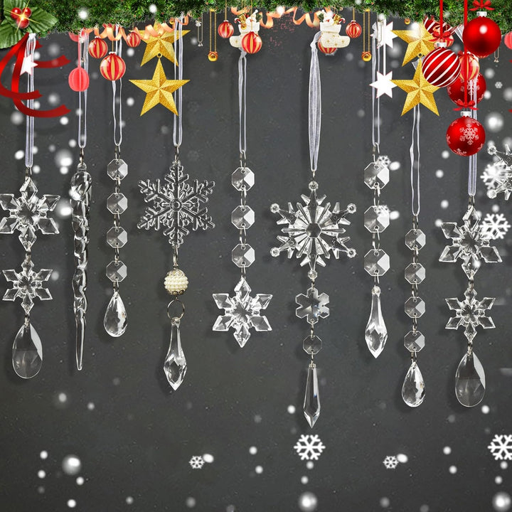 18pcs Christmas Tree Decoration Crystal Ornaments