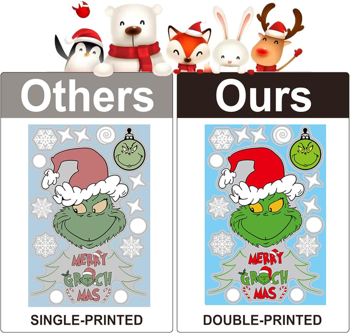 Christmas Window Clings Decorations, 10 Sheets