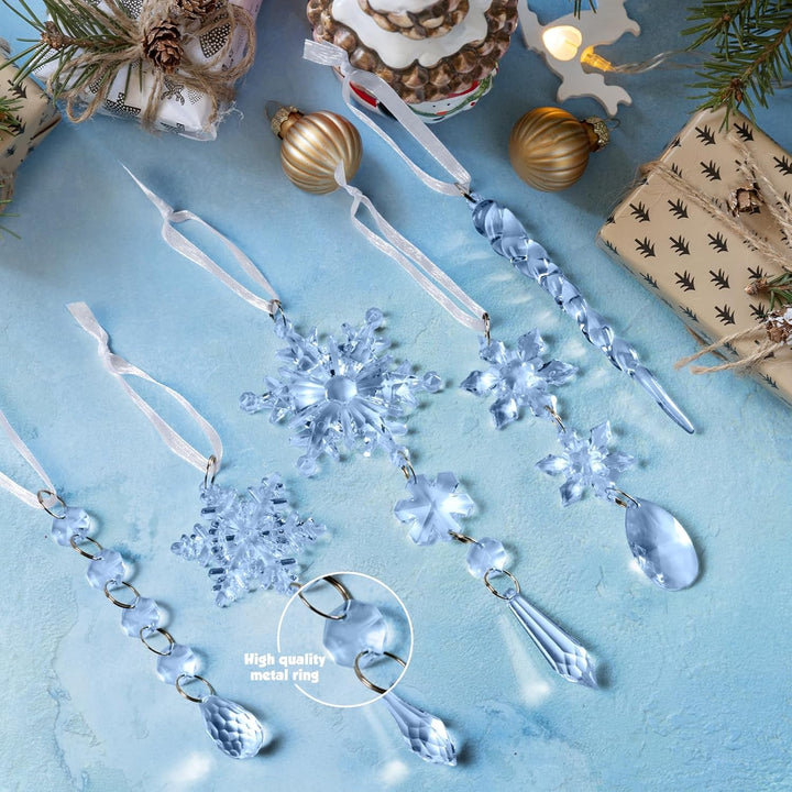 18pcs Crystal Christmas Ornaments