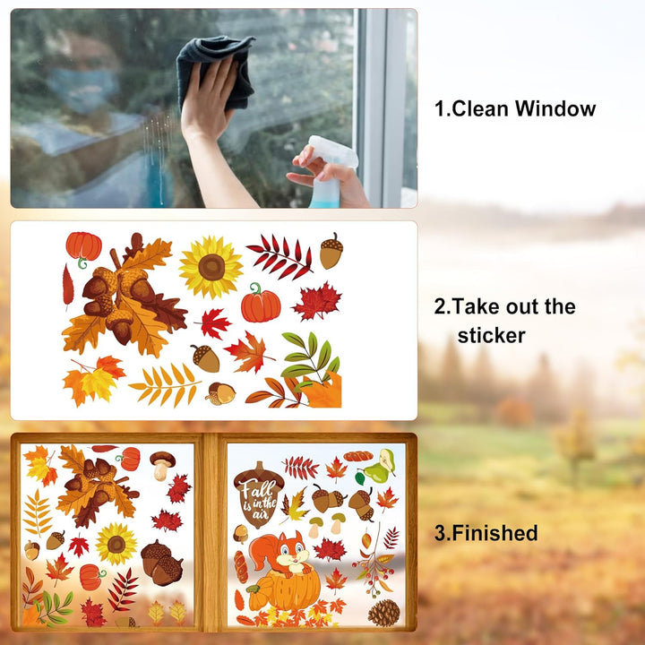 Christmas Window Clings Decorations, 10 Sheets