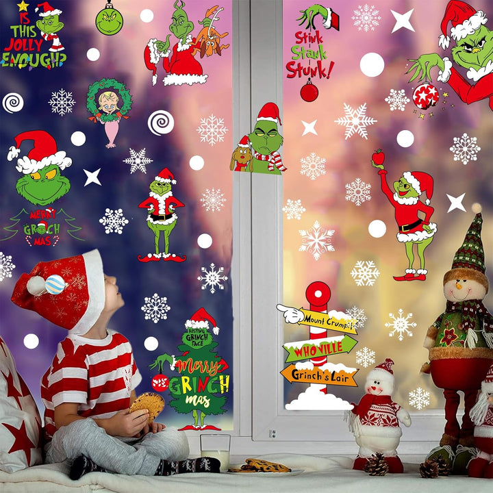 Christmas Window Clings Decorations, 10 Sheets