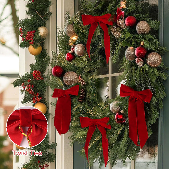 Christmas Decorations - Christmas Bows - 24 Pcs