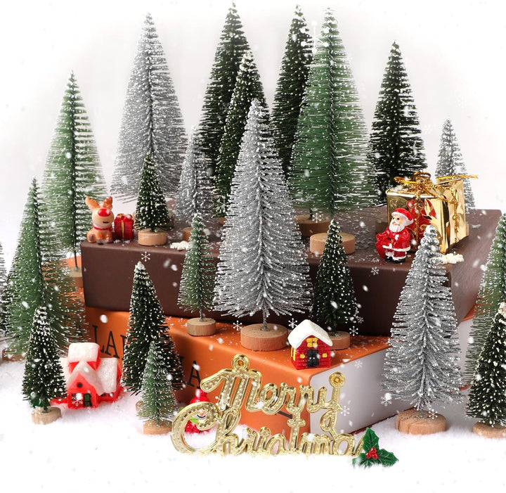 30Pcs Christmas Decorations Mini Christmas Trees