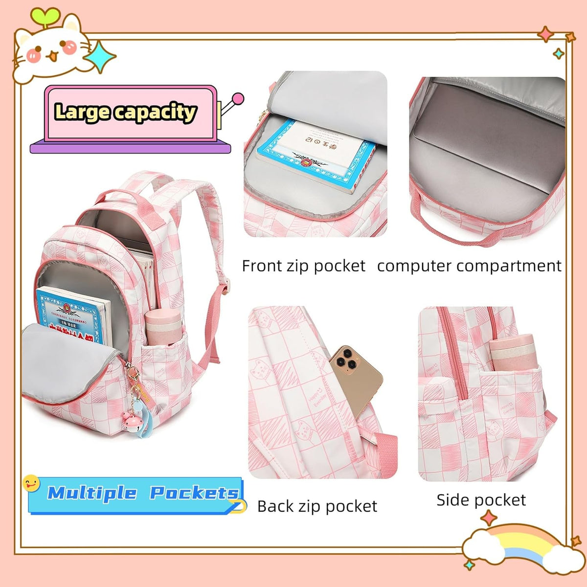 Daisy Prints Backpack for Girls