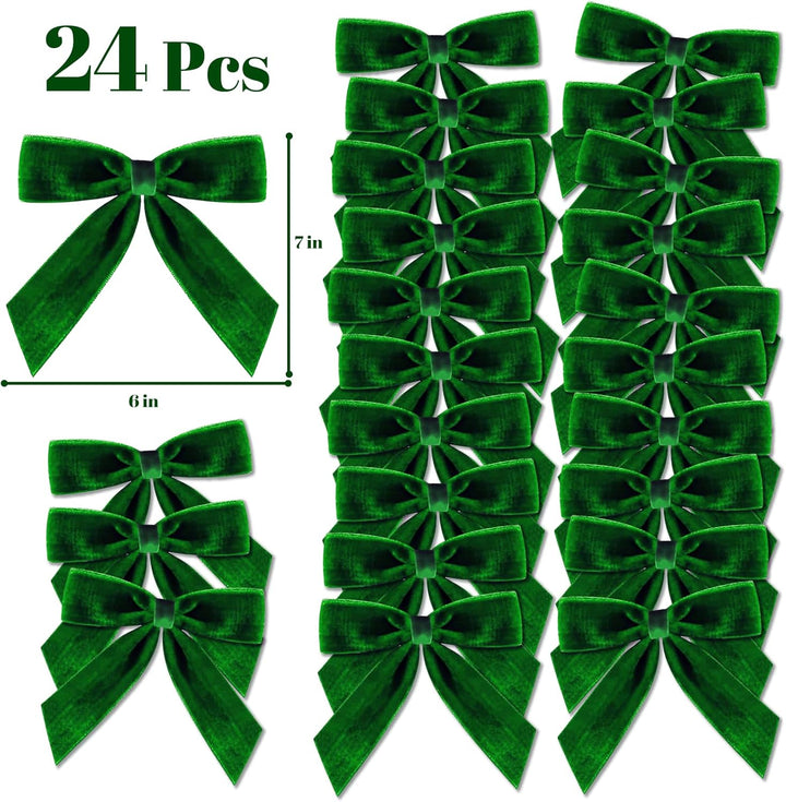 Christmas Decorations - Christmas Bows - 24 Pcs