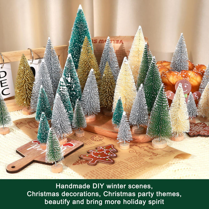 30Pcs Christmas Decorations Mini Christmas Trees