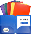 3 Hole Pocket Folders (6 Pack, Assorted Color)