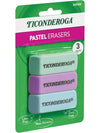 Ticonderoga Wedge Erasers, Pink, 3 Count