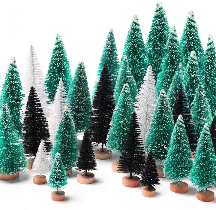 30Pcs Christmas Decorations Mini Christmas Trees