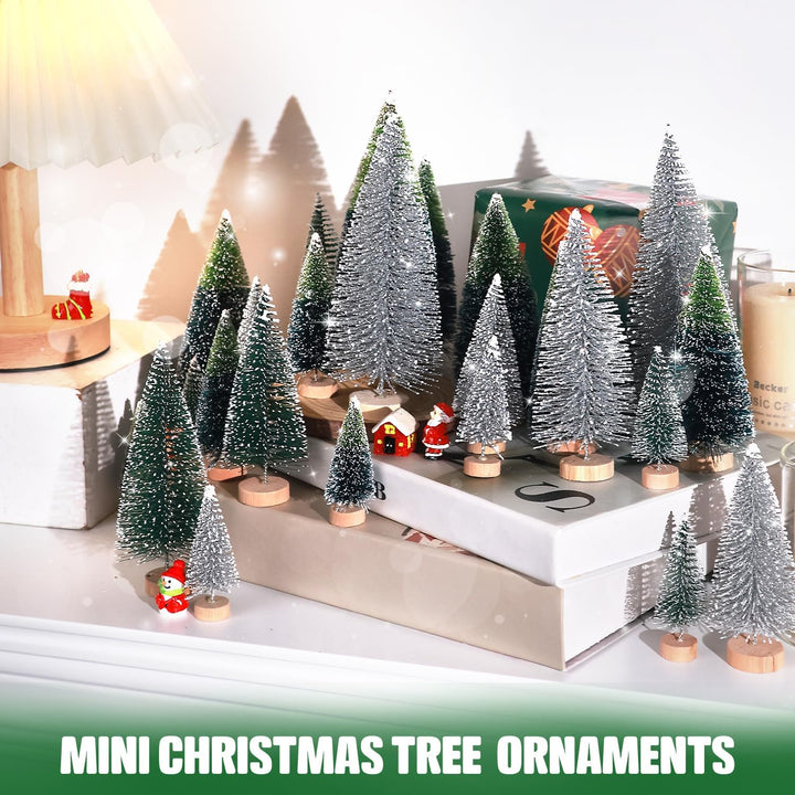 30Pcs Christmas Decorations Mini Christmas Trees