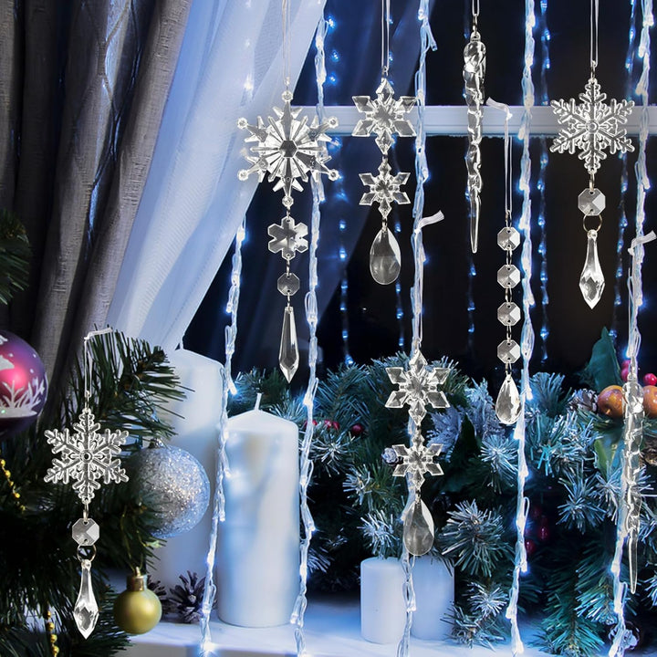 18pcs Crystal Christmas Ornaments
