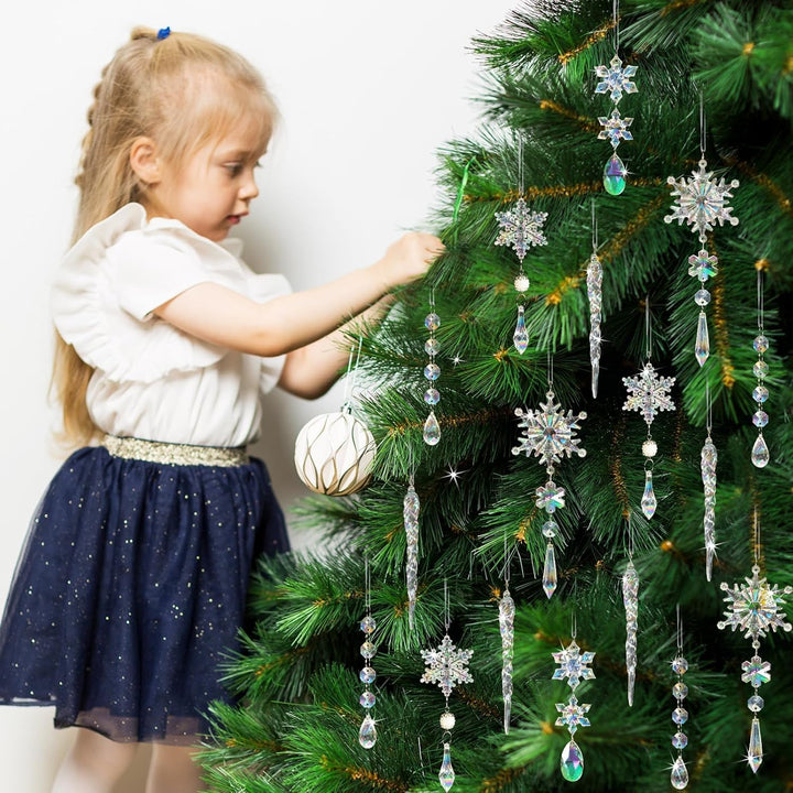 18pcs Christmas Tree Decoration Crystal Ornaments