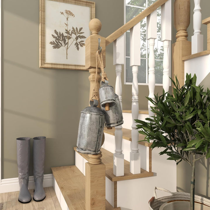 Deco 79 Gold Metal Tibetan Inspired Decorative Giant XL Cow Bells