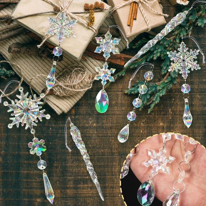 18pcs Crystal Christmas Ornaments