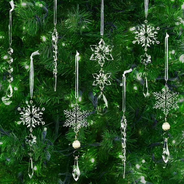 18pcs Christmas Tree Decoration Crystal Ornaments