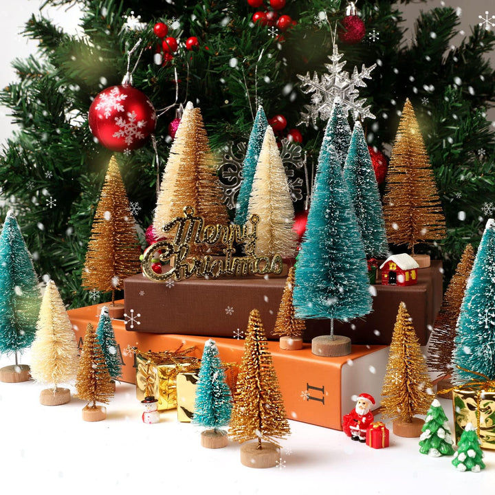30Pcs Christmas Decorations Mini Christmas Trees