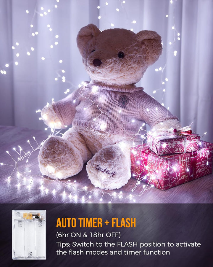 Fairy Lights Battery Operated, 10Ft 120 LEDs