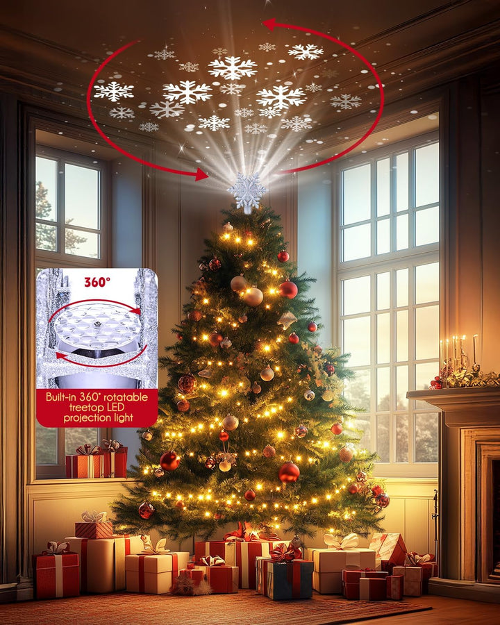 Christmas Star Tree Topper with Built-in Led