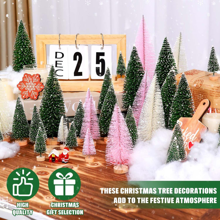 30Pcs Christmas Decorations Mini Christmas Trees