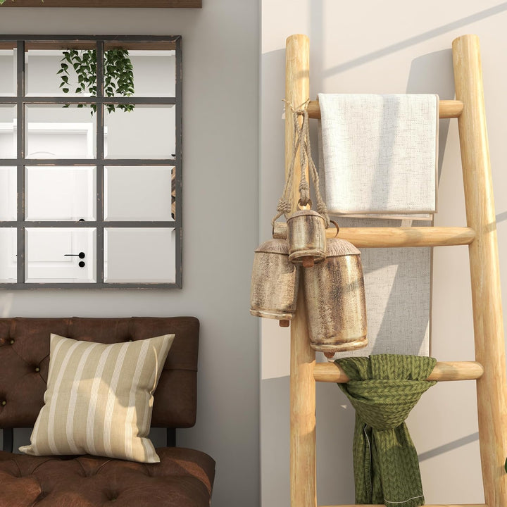 Deco 79 Gold Metal Tibetan Inspired Decorative Giant XL Cow Bells