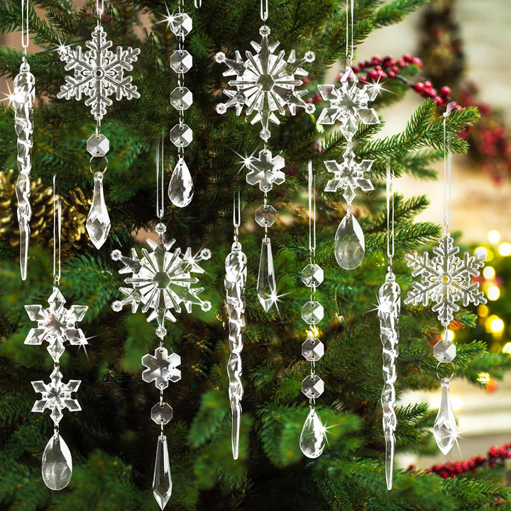 18pcs Crystal Christmas Ornaments