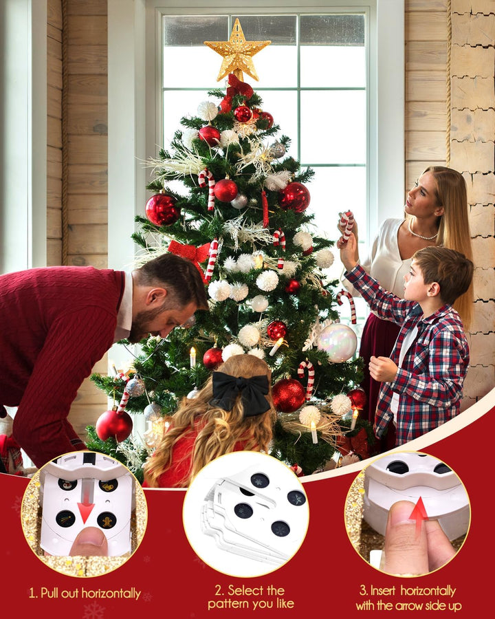 Christmas Star Tree Topper with Built-in Led