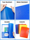 3 Hole Pocket Folders (6 Pack, Assorted Color)