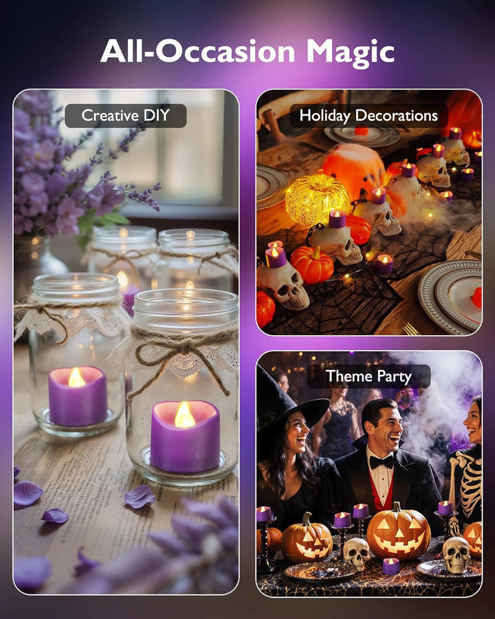 Homemory 12Pcs Flickering Flameless Candle Battery Operated