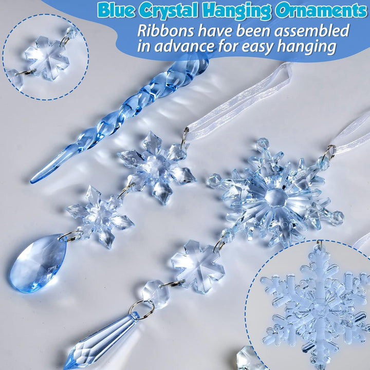 18pcs Crystal Christmas Ornaments