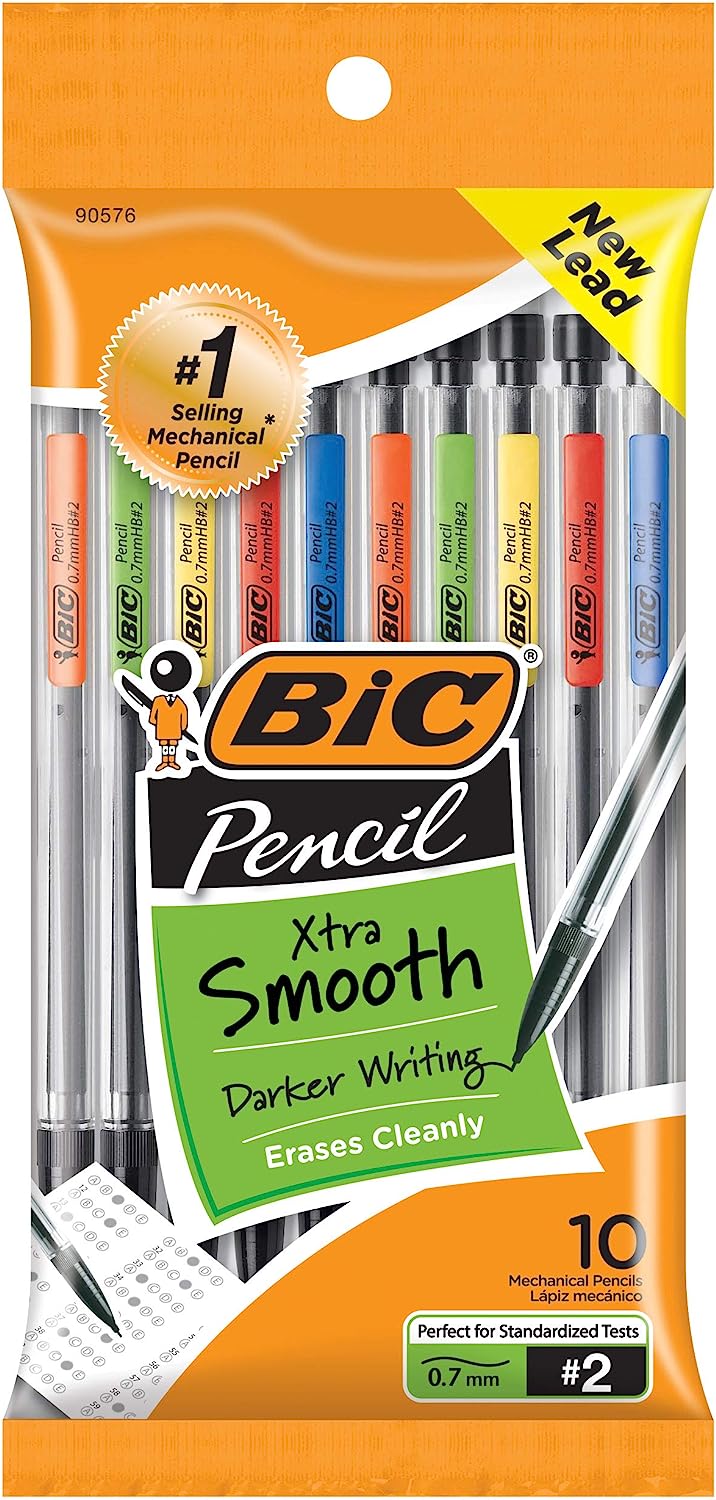 BIC Xtra-Smooth Mechanical Pencils With Erasers, 10-Count Pack