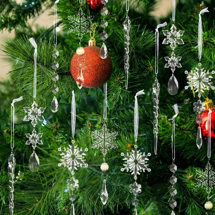 18pcs Christmas Tree Decoration Crystal Ornaments