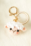 White Crochet Sheep Cute Keychain