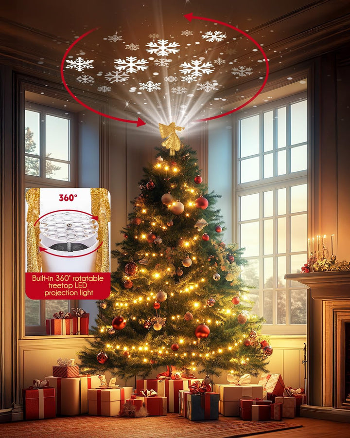 Christmas Star Tree Topper with Built-in Led