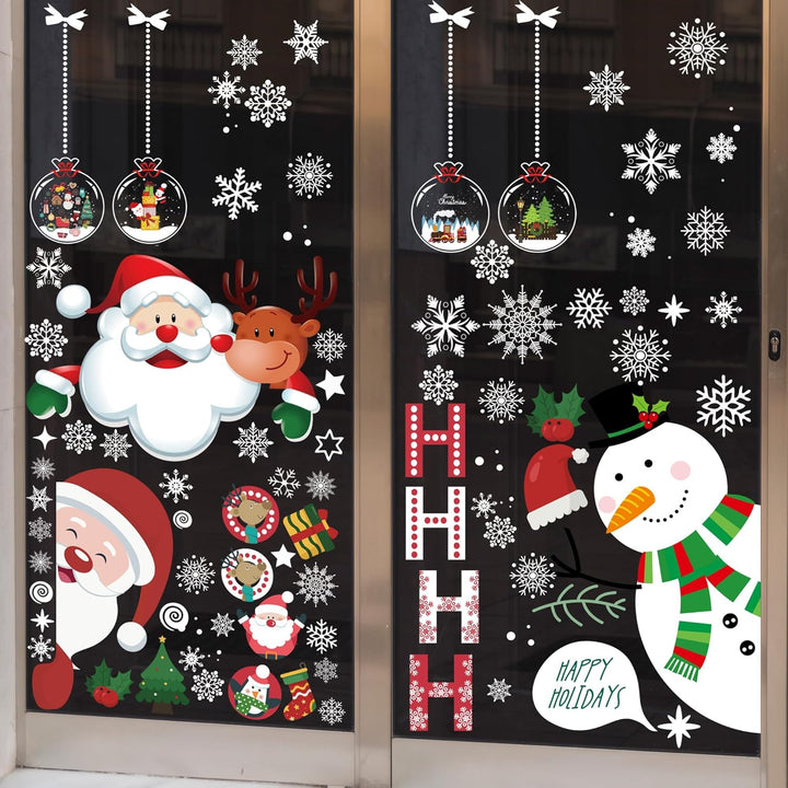 Christmas Window Clings Decorations, 10 Sheets