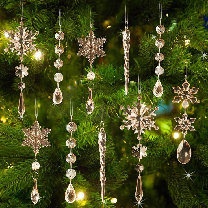18pcs Crystal Christmas Ornaments