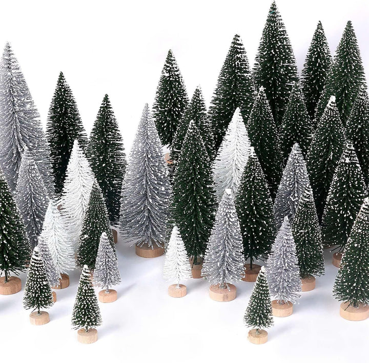30Pcs Christmas Decorations Mini Christmas Trees