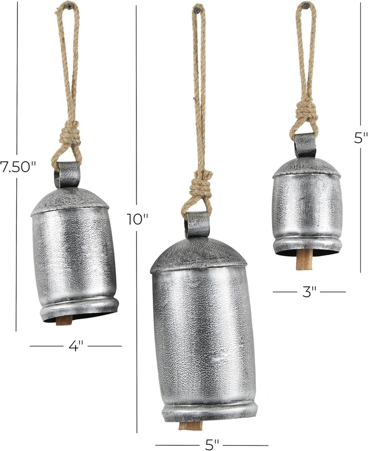 Deco 79 Gold Metal Tibetan Inspired Decorative Giant XL Cow Bells