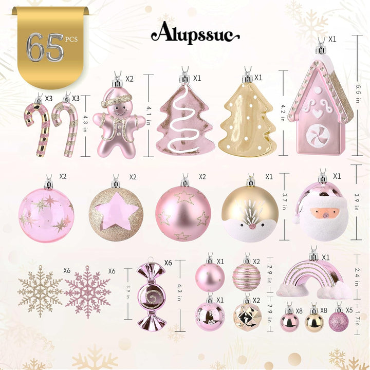 65pcs Christmas Balls Ornaments Set