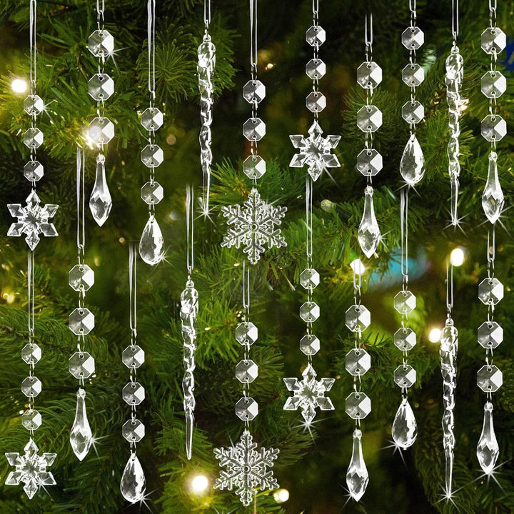 18pcs Christmas Tree Decoration Crystal Ornaments