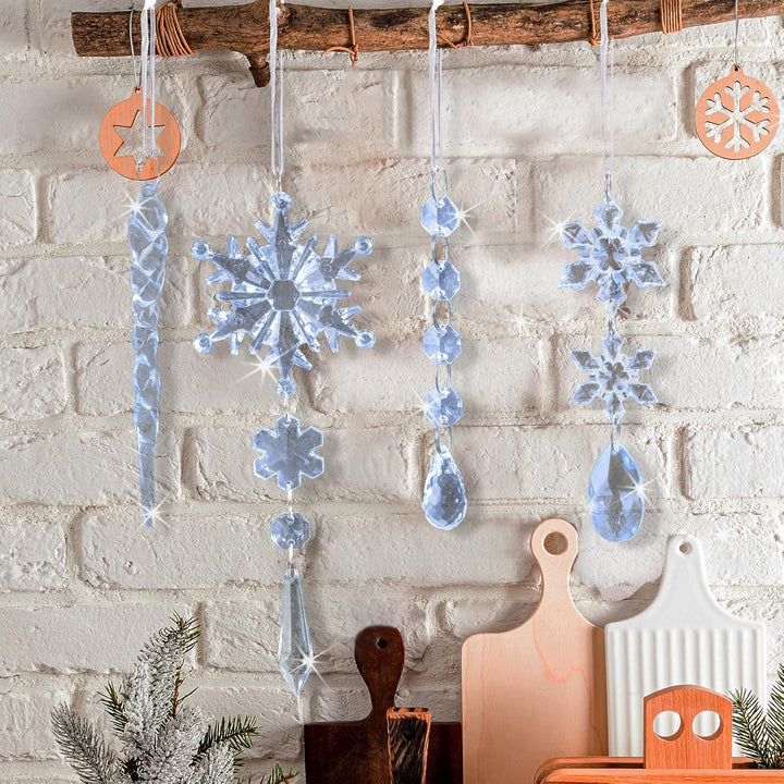 18pcs Crystal Christmas Ornaments