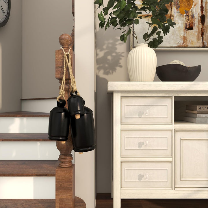 Deco 79 Gold Metal Tibetan Inspired Decorative Giant XL Cow Bells